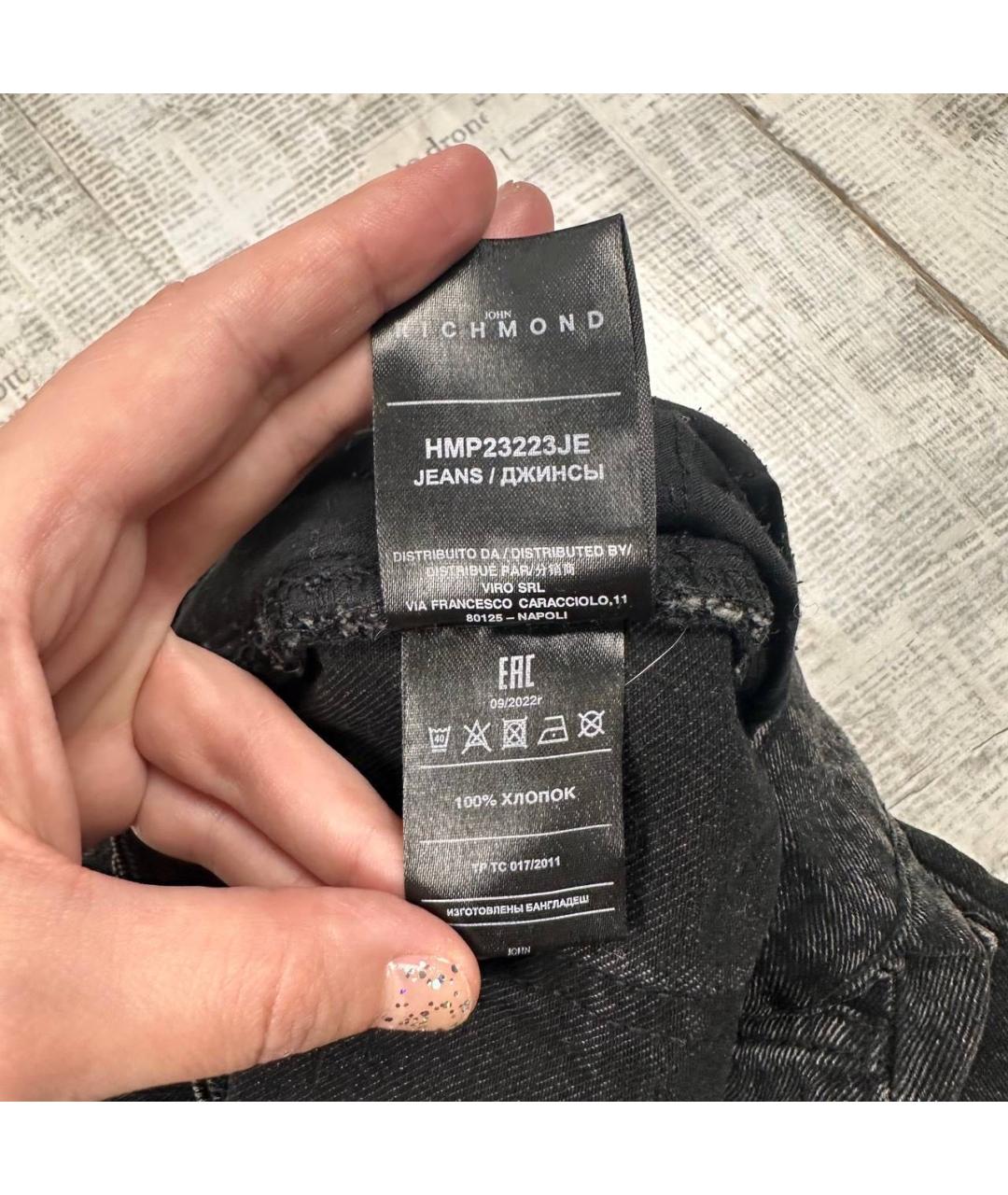 JOHN RICHMOND Черные джинсы скинни, фото 8