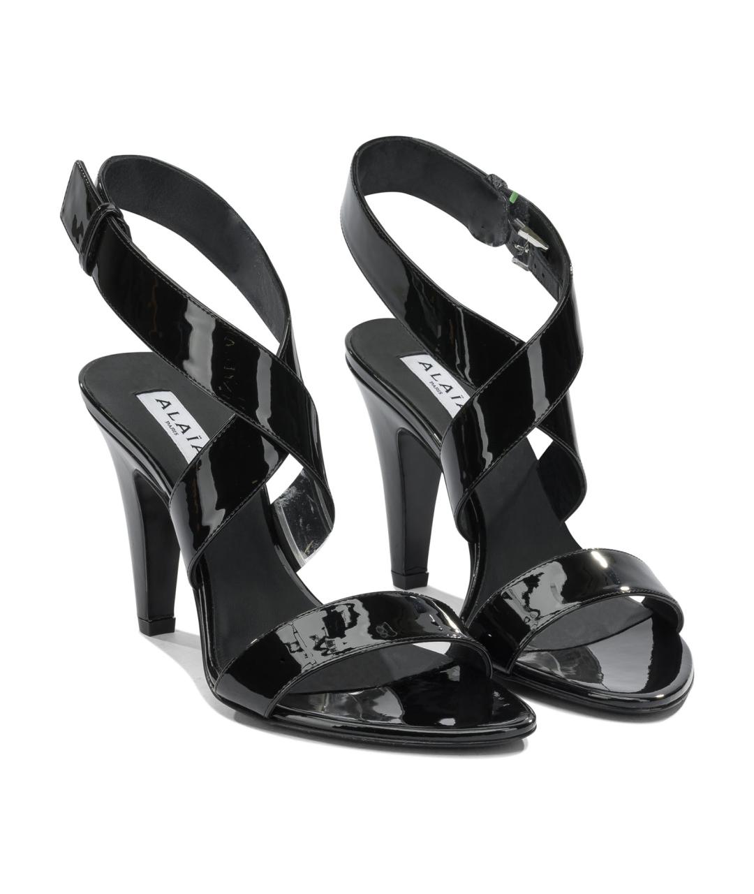 ALAIA Черные кожаные босоножки, фото 2