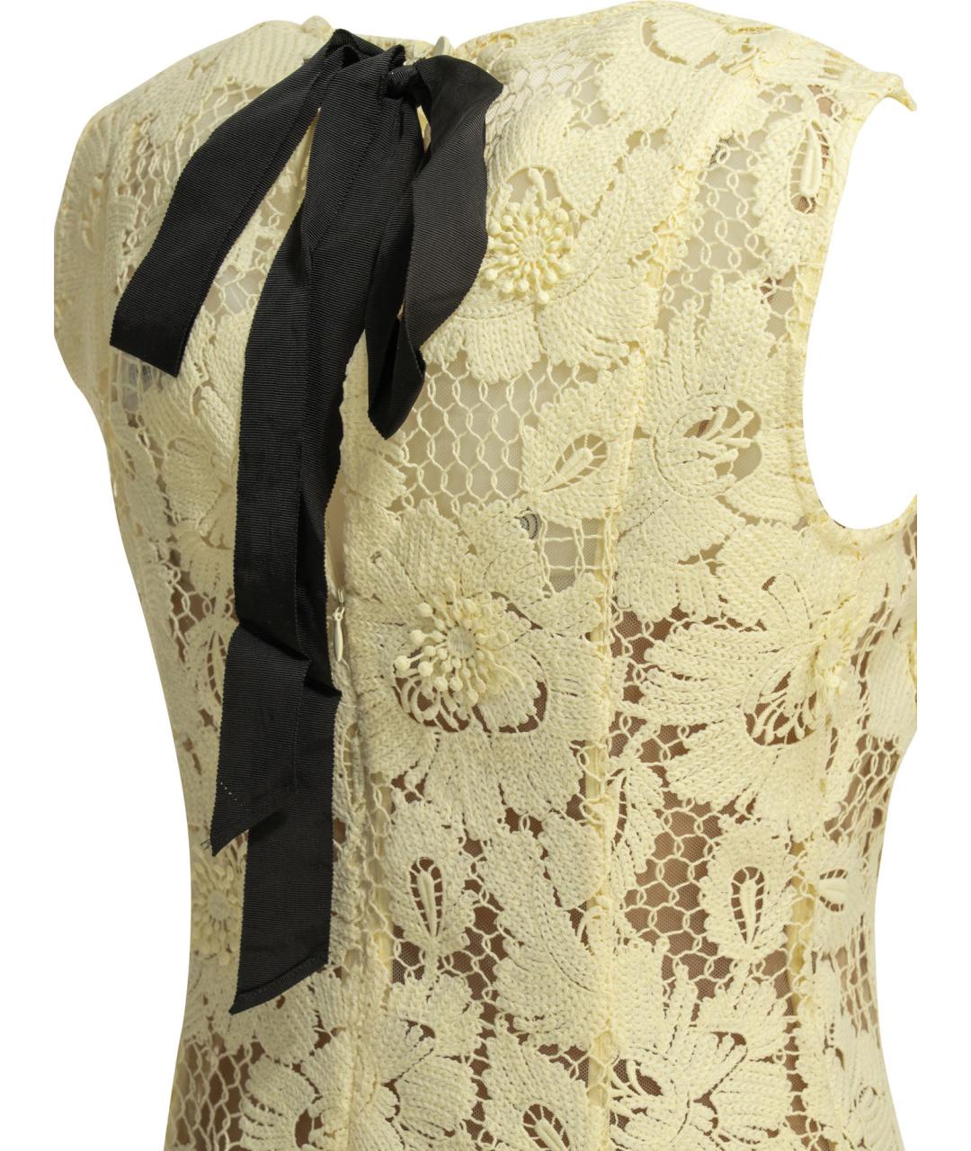 SELF-PORTRAIT Желтое полиэстеровое повседневное платье, фото 4