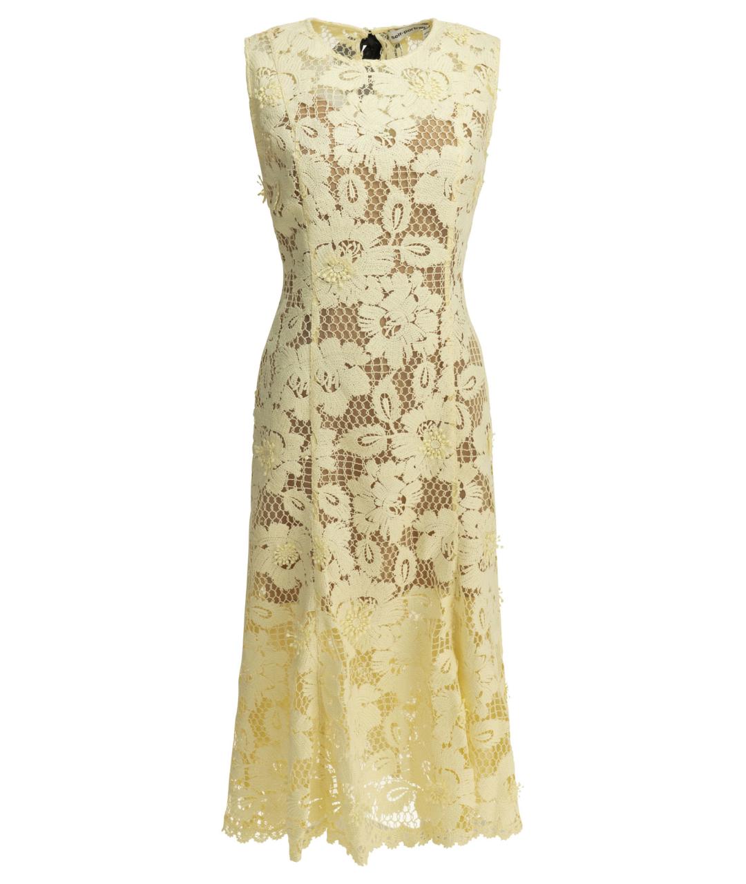 SELF-PORTRAIT Желтое полиэстеровое повседневное платье, фото 1