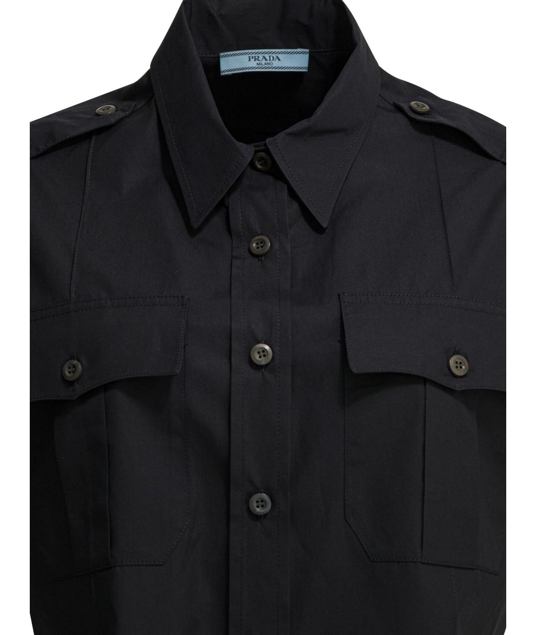 PRADA Черная хлопковая рубашка, фото 3