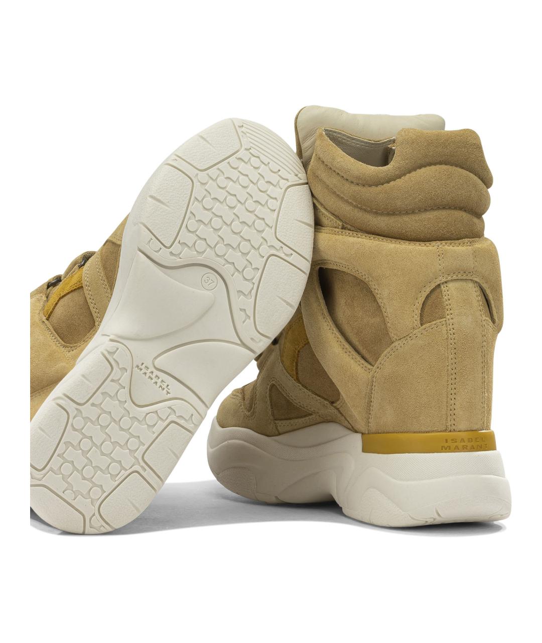 ISABEL MARANT Бежевые замшевые кроссовки, фото 5