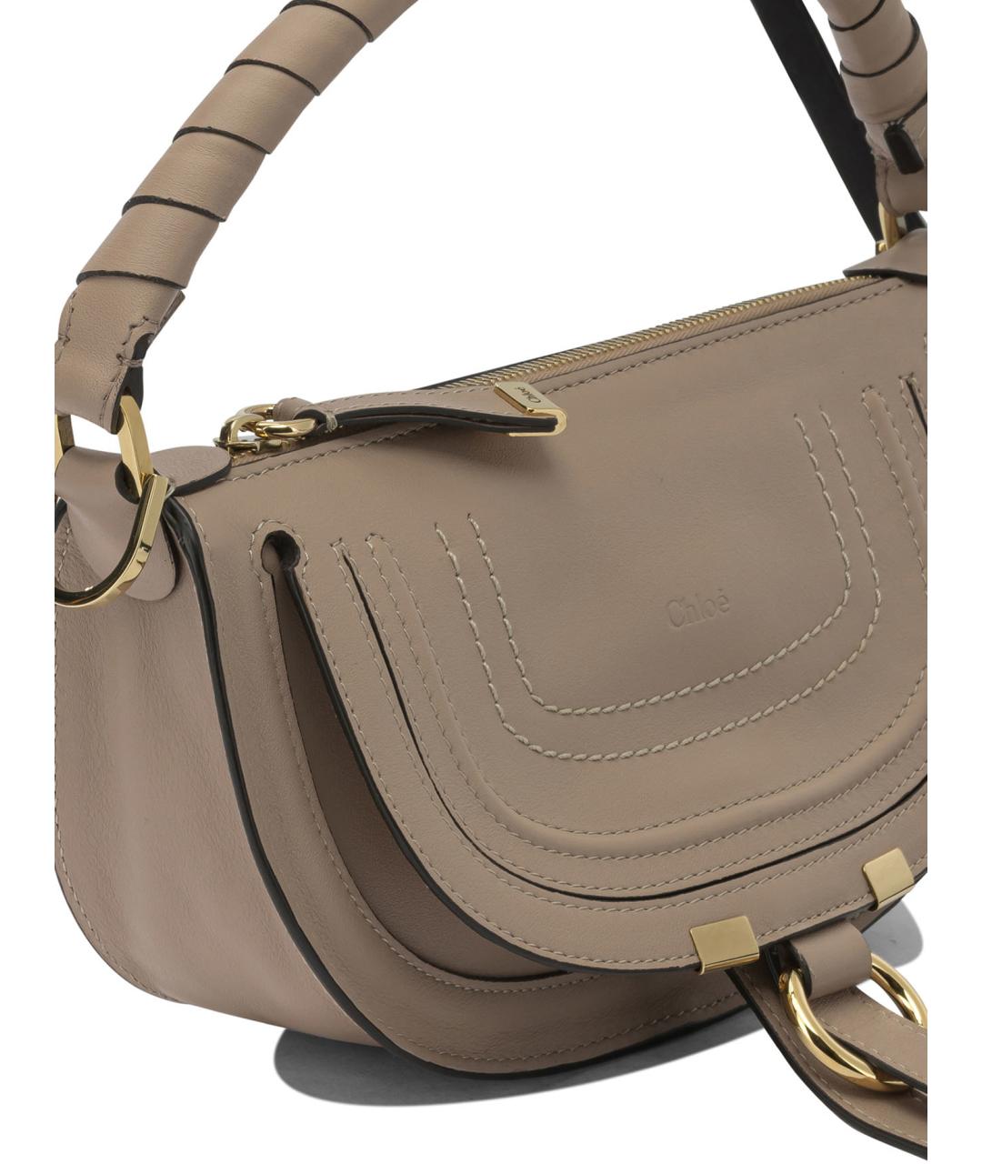 CHLOE Бежевая кожаная сумка через плечо, фото 4