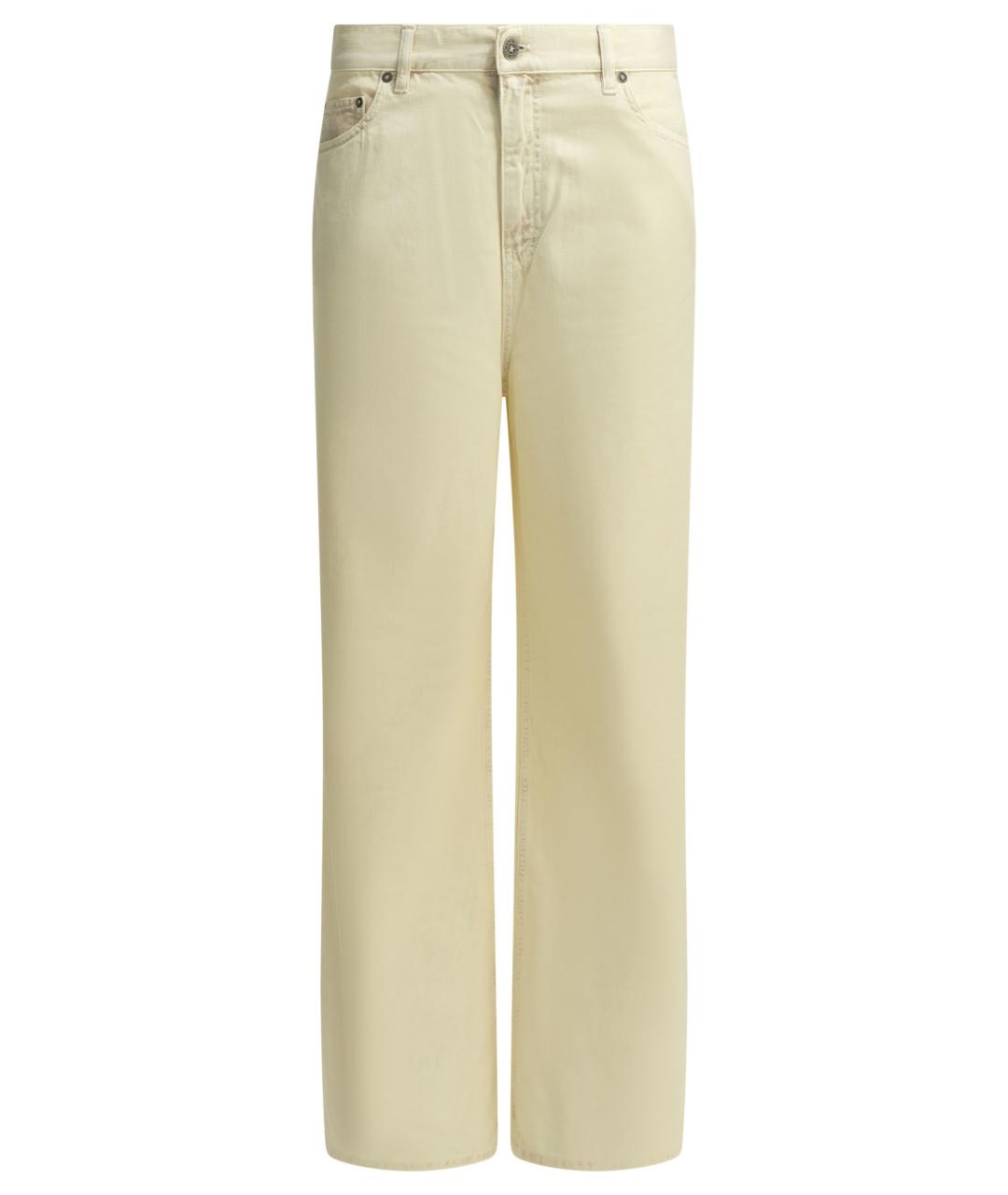 GOLDEN GOOSE Бежевые хлопковые прямые джинсы, фото 1