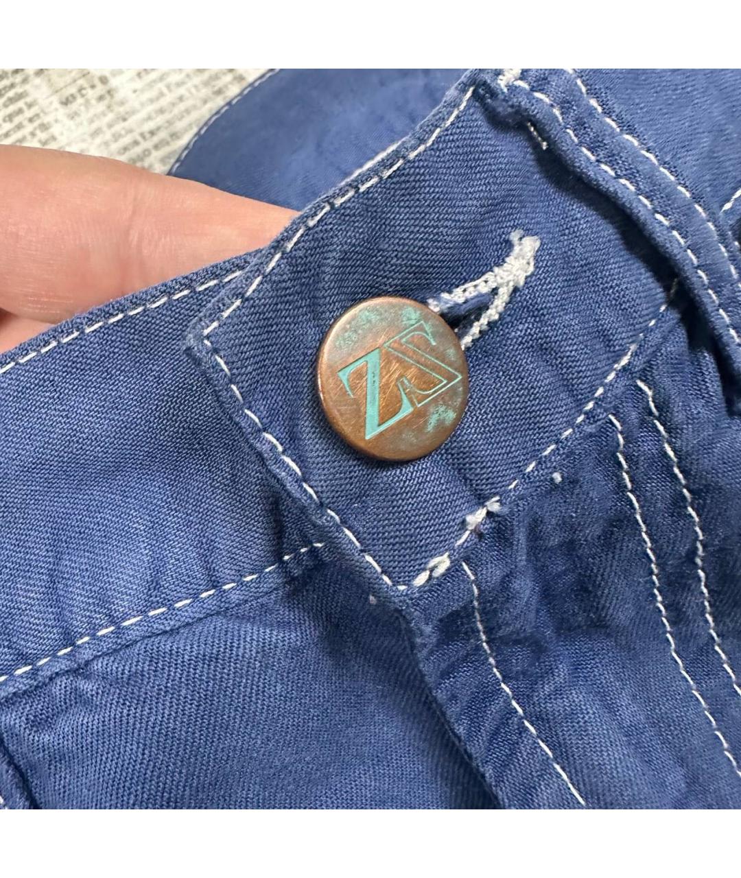 ZEGNA Темно-синие прямые джинсы, фото 3