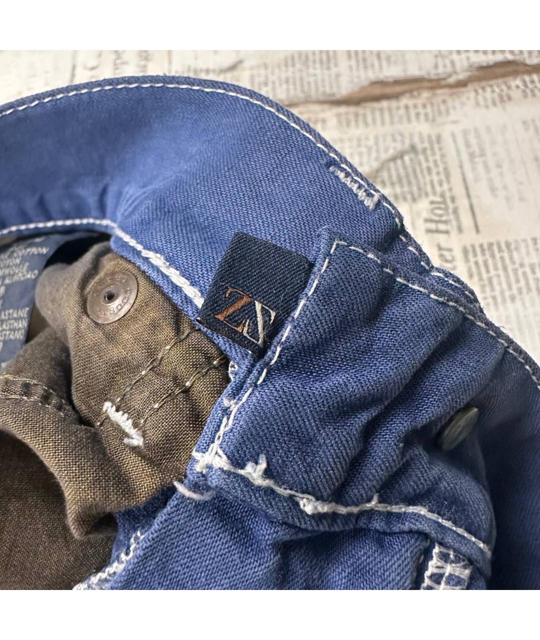 ZEGNA Темно-синие прямые джинсы, фото 2