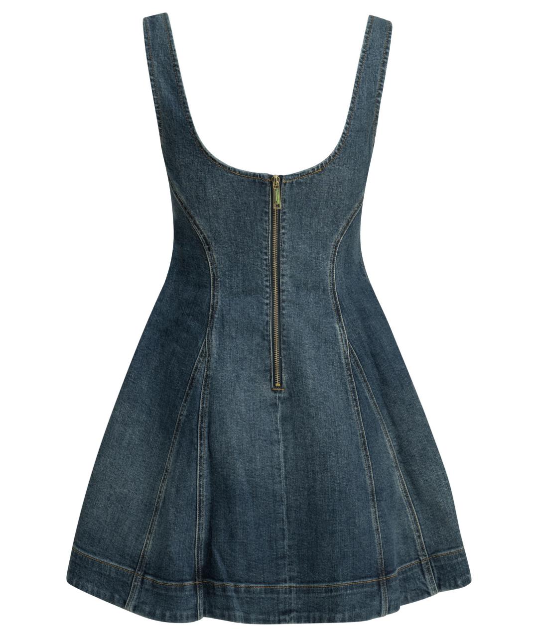 SELF-PORTRAIT Синее хлопковое повседневное платье, фото 2