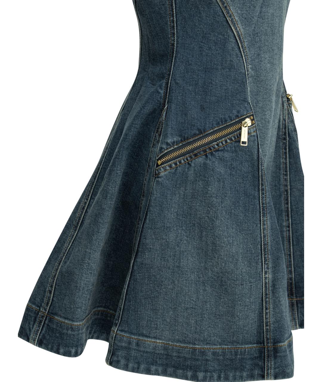 SELF-PORTRAIT Синее хлопковое повседневное платье, фото 4