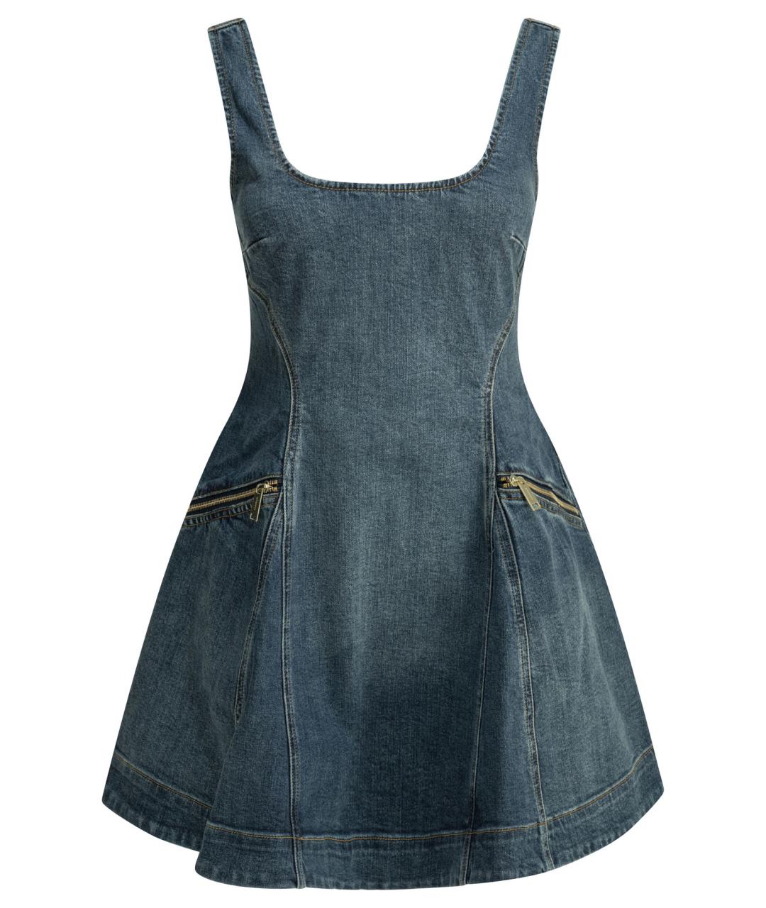 SELF-PORTRAIT Синее хлопковое повседневное платье, фото 1