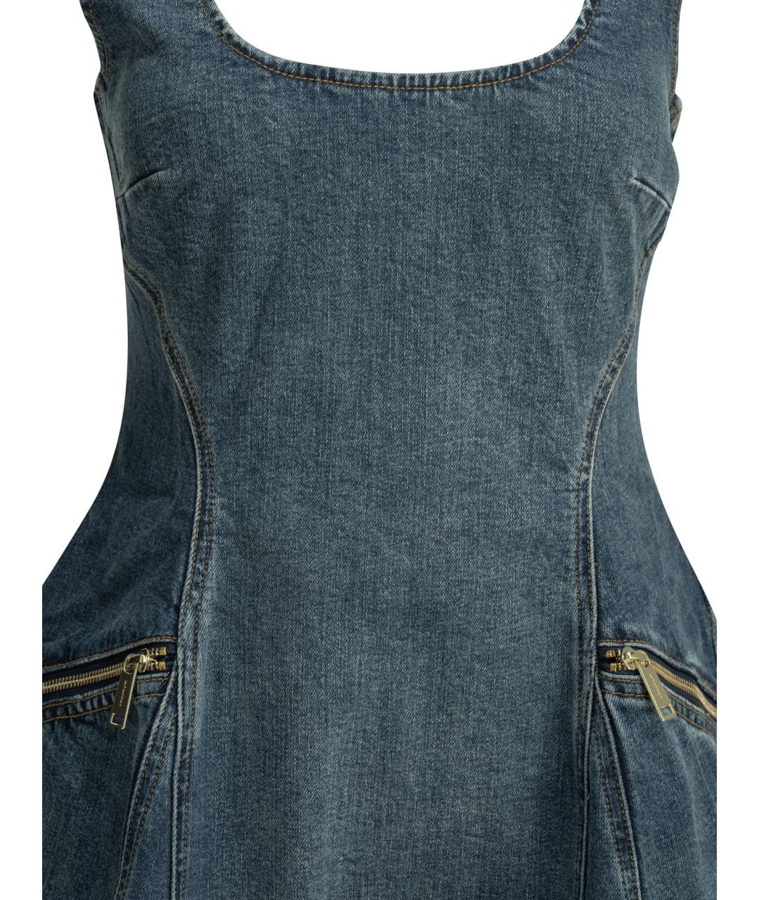 SELF-PORTRAIT Синее хлопковое повседневное платье, фото 3