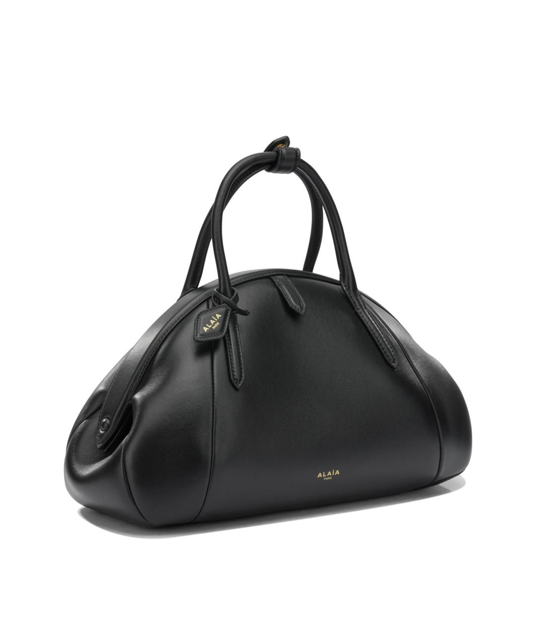 ALAIA Черная кожаная сумка с короткими ручками, фото 2
