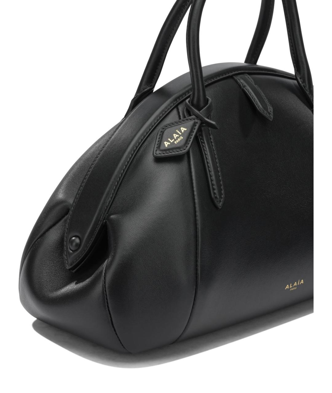 ALAIA Черная кожаная сумка с короткими ручками, фото 4