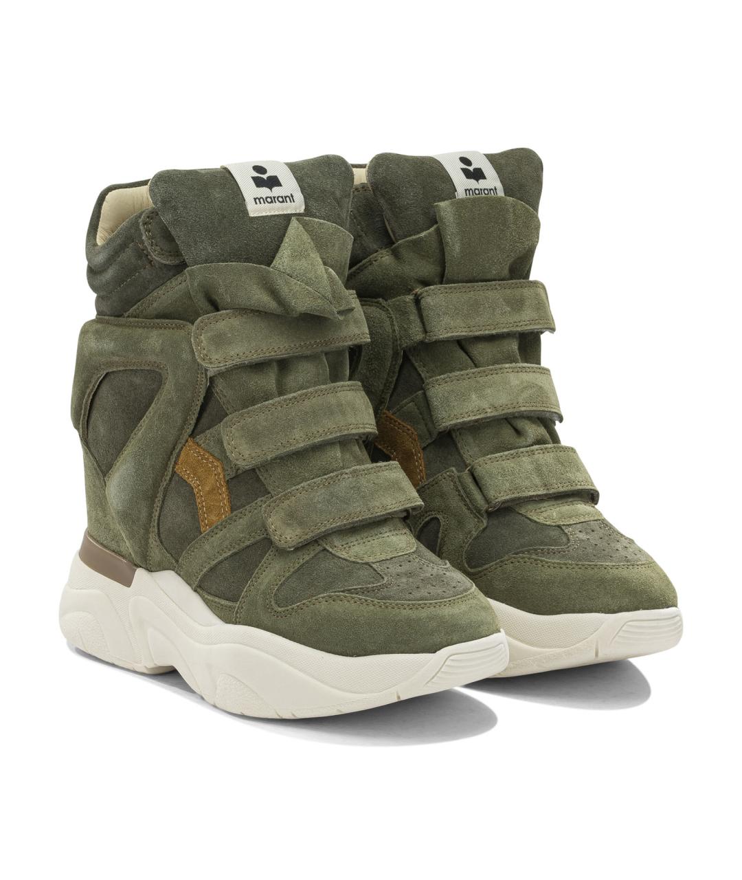 ISABEL MARANT Зеленые замшевые кроссовки, фото 2