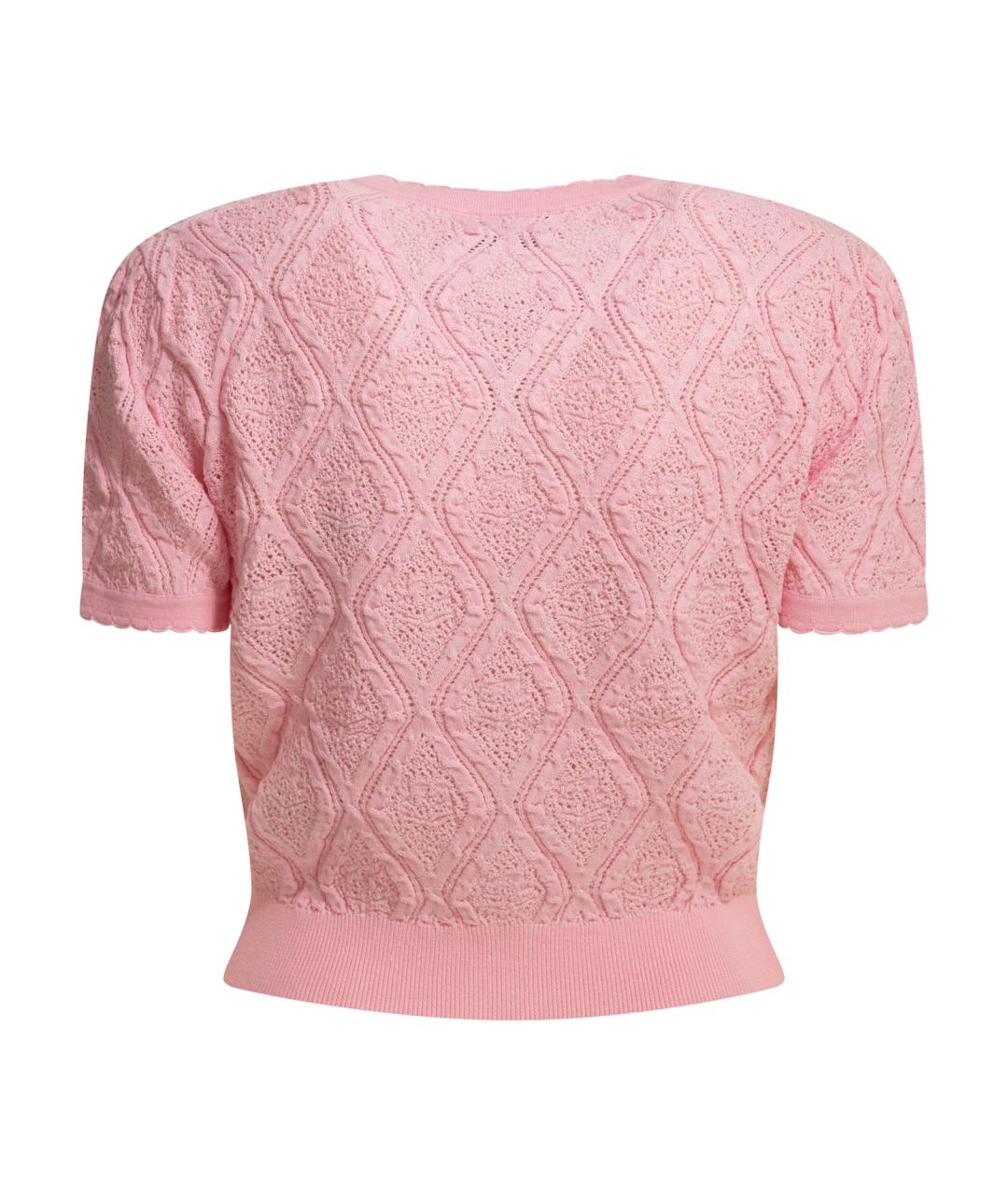 SELF-PORTRAIT Розовый хлопковый кардиган, фото 2