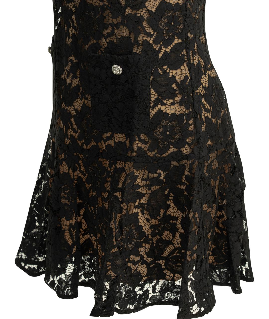 SELF-PORTRAIT Черное полиамидовое повседневное платье, фото 4