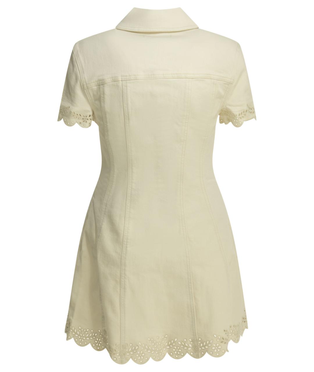 SELF-PORTRAIT Бежевое хлопковое повседневное платье, фото 2