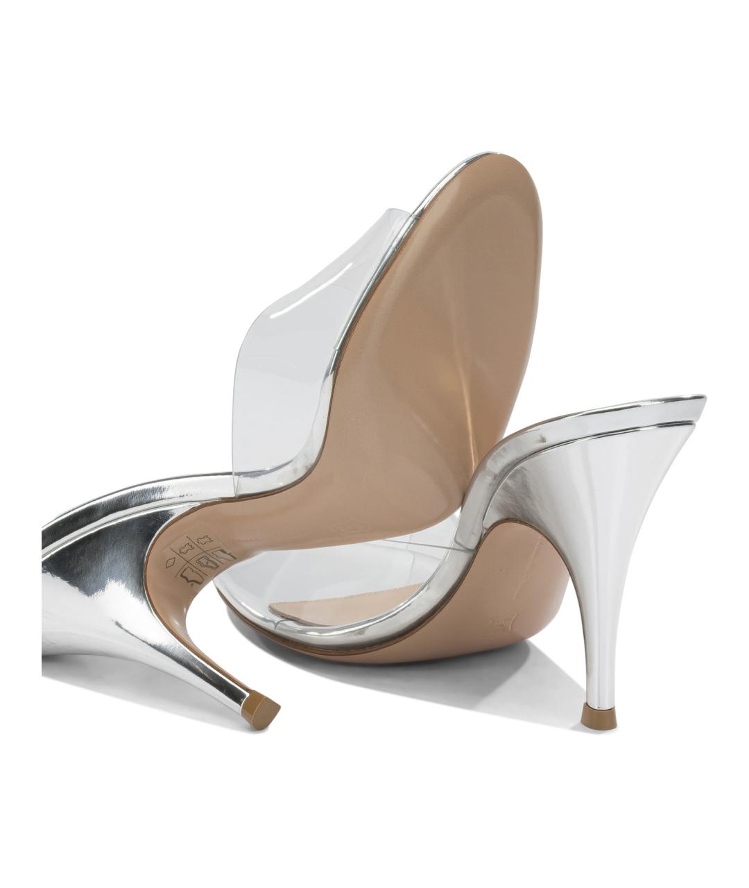 GIANVITO ROSSI Серебряные мюли, фото 5