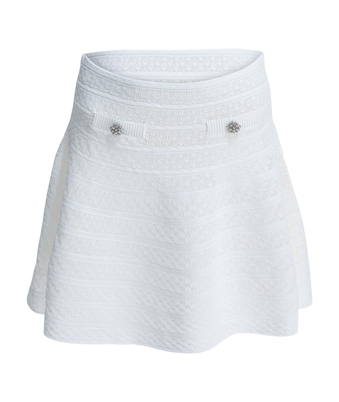 SELF-PORTRAIT Белая вискозная юбка мини, фото 1