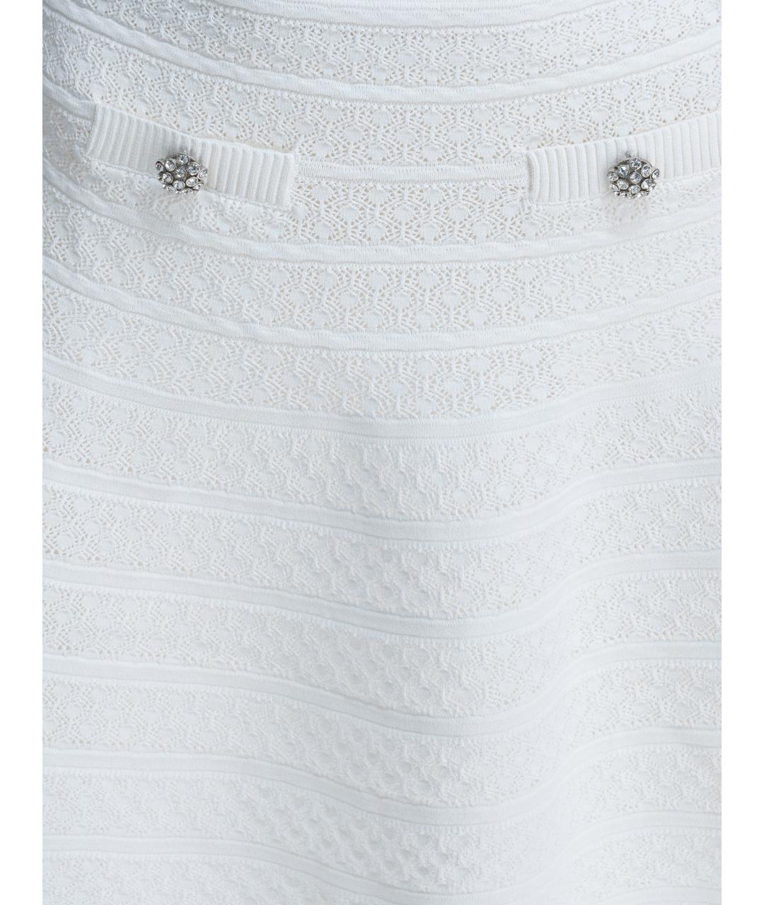 SELF-PORTRAIT Белая вискозная юбка мини, фото 3