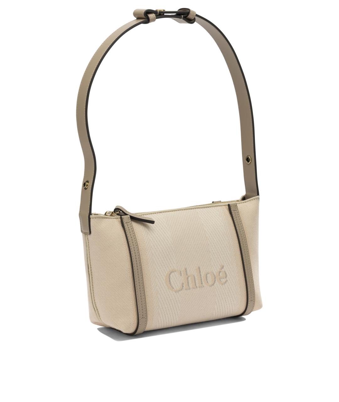 CHLOE Бежевая тканевая сумка через плечо, фото 2