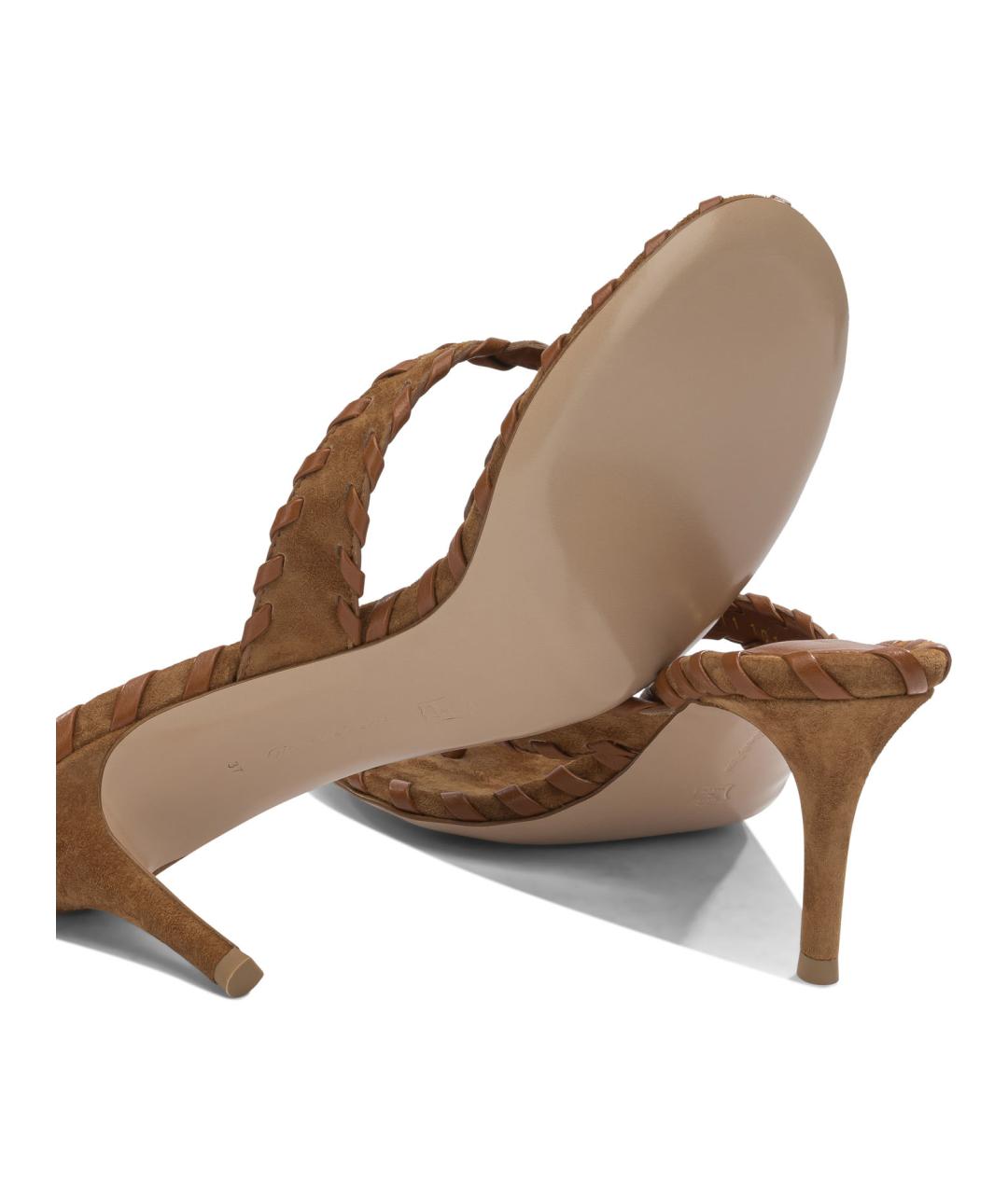 GIANVITO ROSSI Коричневые замшевые мюли, фото 5
