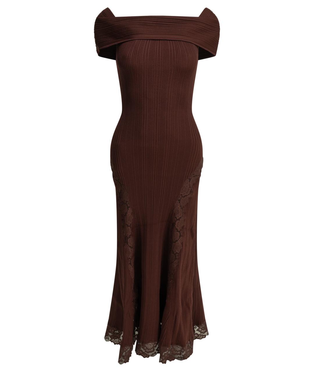 SELF-PORTRAIT Бордовое вискозное коктейльное платье, фото 1