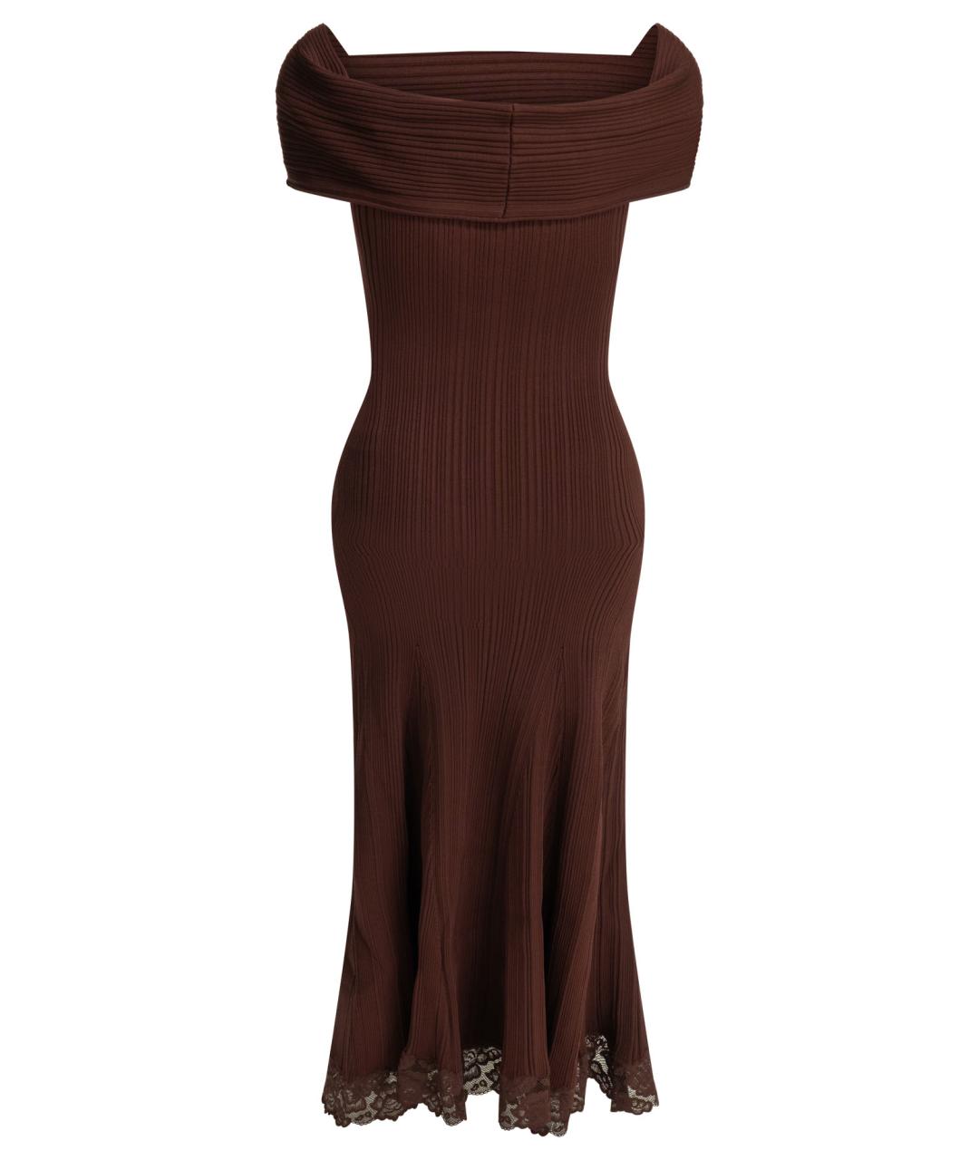 SELF-PORTRAIT Бордовое вискозное коктейльное платье, фото 2