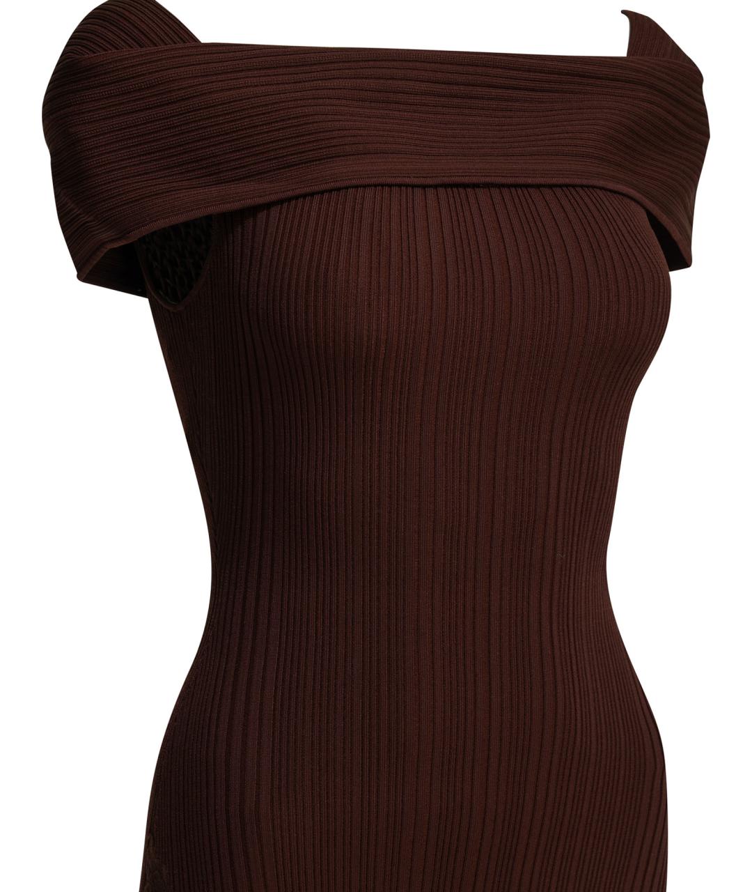 SELF-PORTRAIT Бордовое вискозное коктейльное платье, фото 3