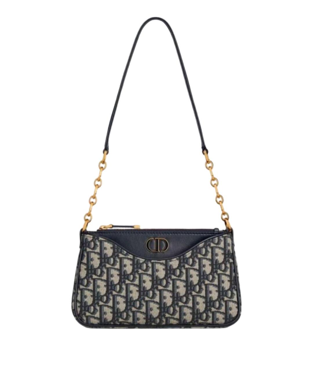 CHRISTIAN DIOR Темно-синяя жаккардовая сумка через плечо, фото 1