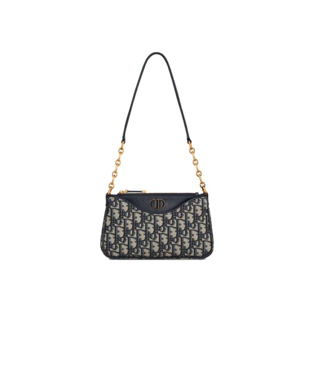 CHRISTIAN DIOR Темно-синяя жаккардовая сумка через плечо, фото 6