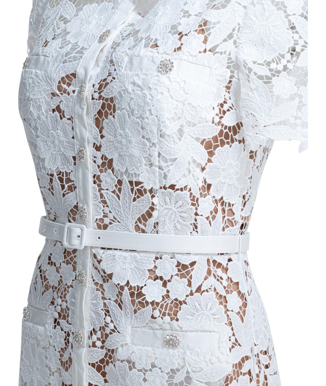 SELF-PORTRAIT Белое полиэстеровое повседневное платье, фото 4