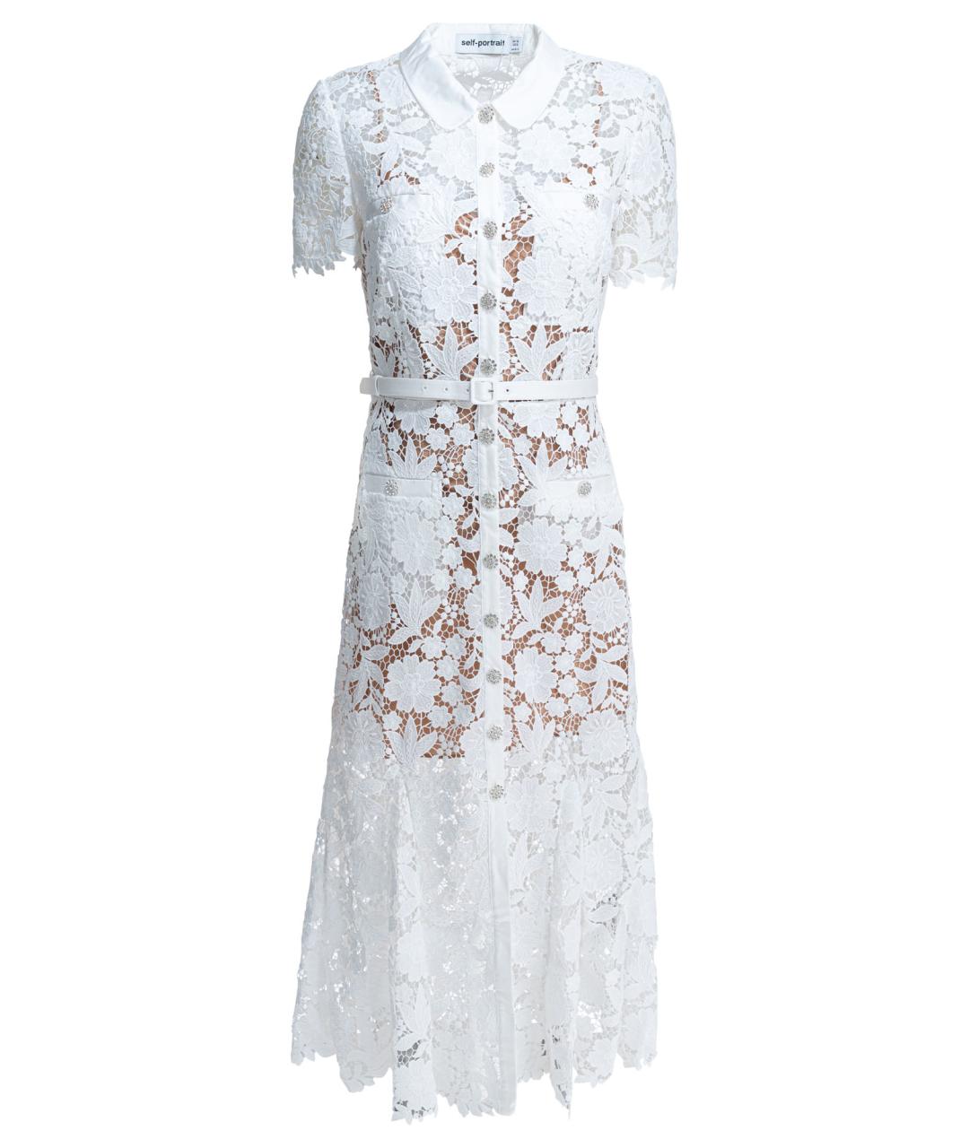 SELF-PORTRAIT Белое полиэстеровое повседневное платье, фото 1