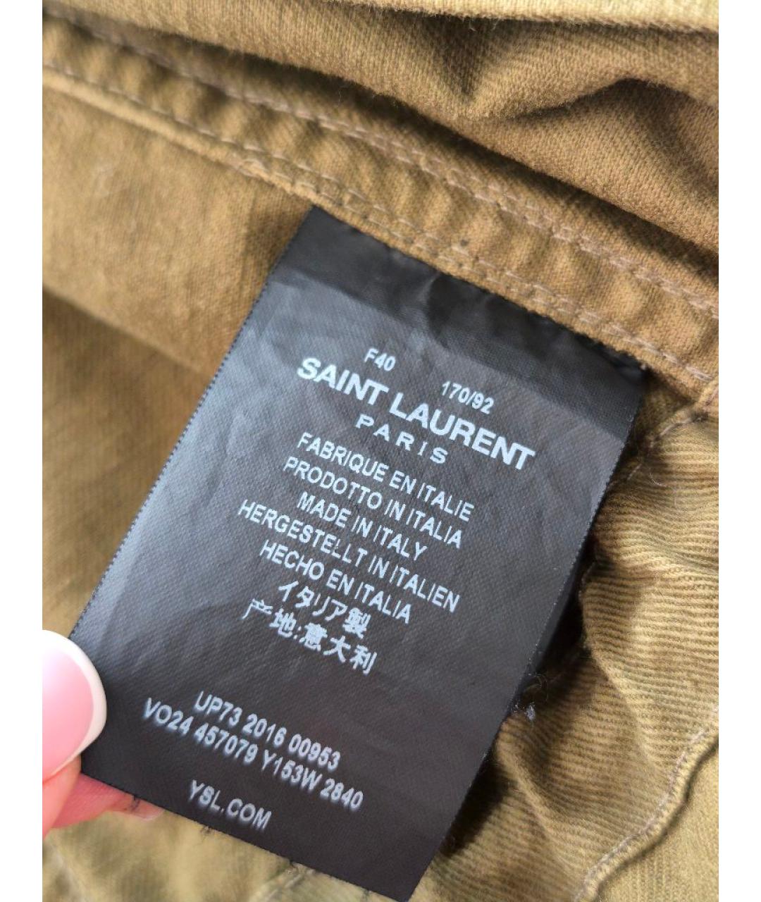 SAINT LAURENT Хаки хлопковая парка, фото 5