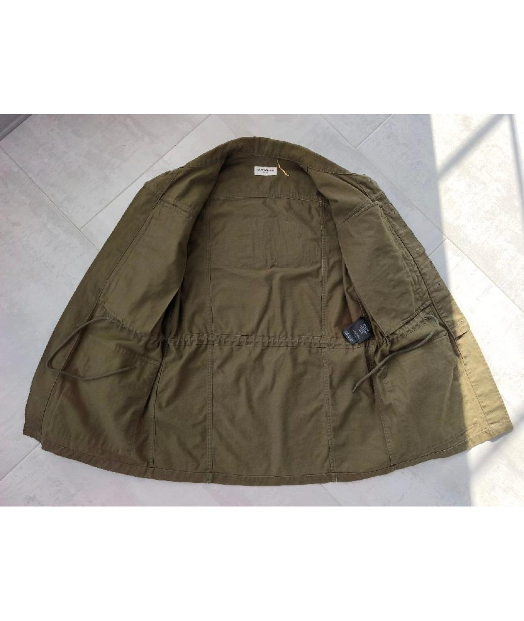 SAINT LAURENT Хаки хлопковая парка, фото 9