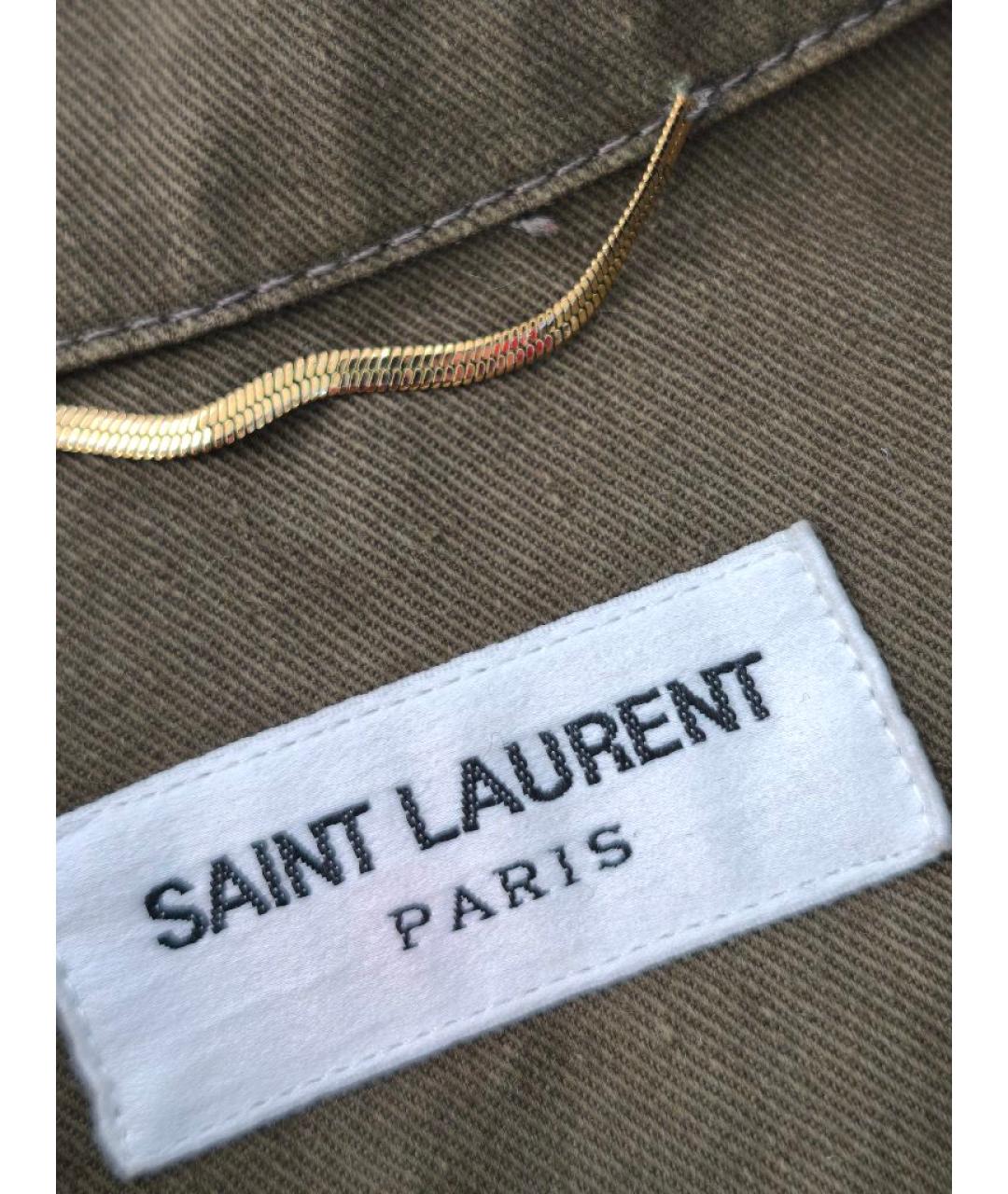 SAINT LAURENT Хаки хлопковая парка, фото 3