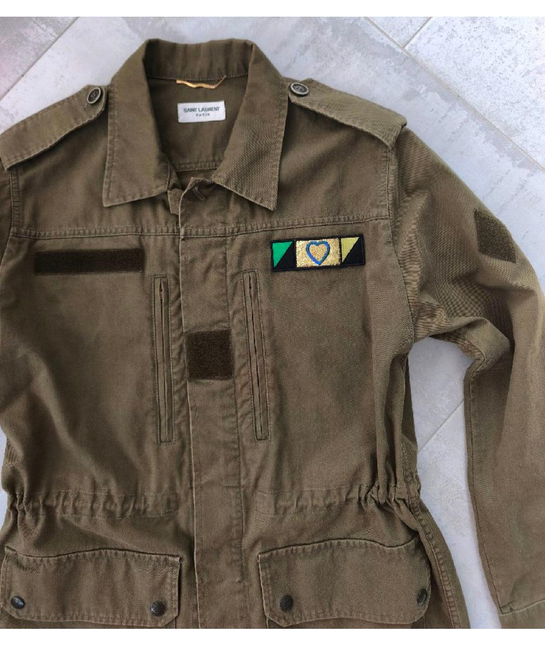 SAINT LAURENT Хаки хлопковая парка, фото 4