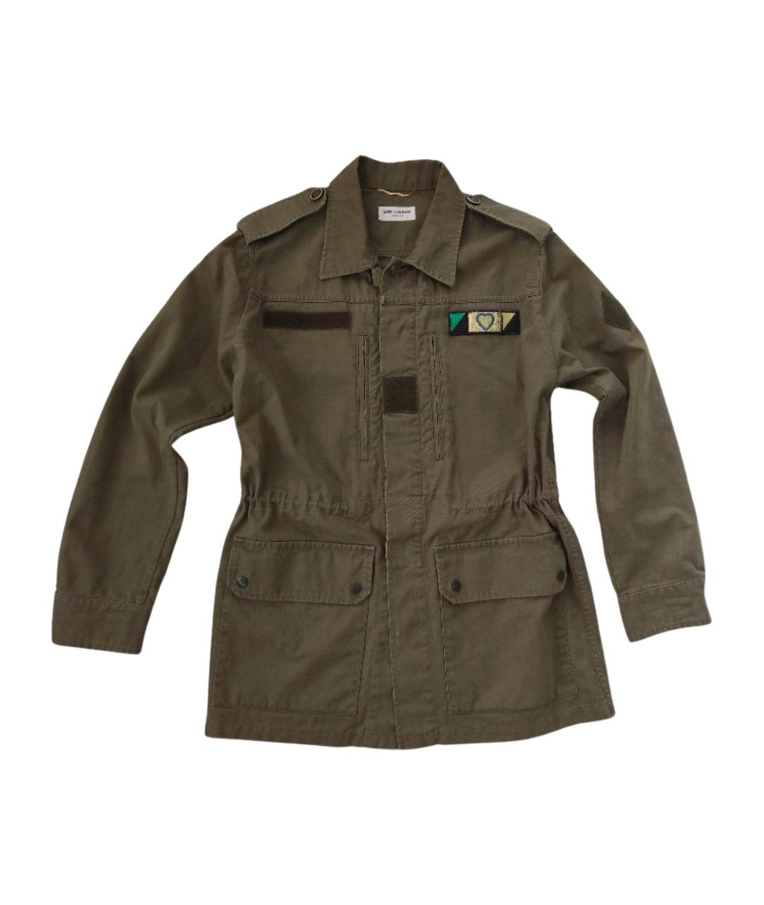 SAINT LAURENT Хаки хлопковая парка, фото 1