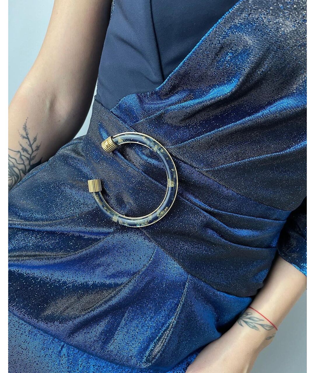 ELISABETTA FRANCHI Синее вечернее платье, фото 3