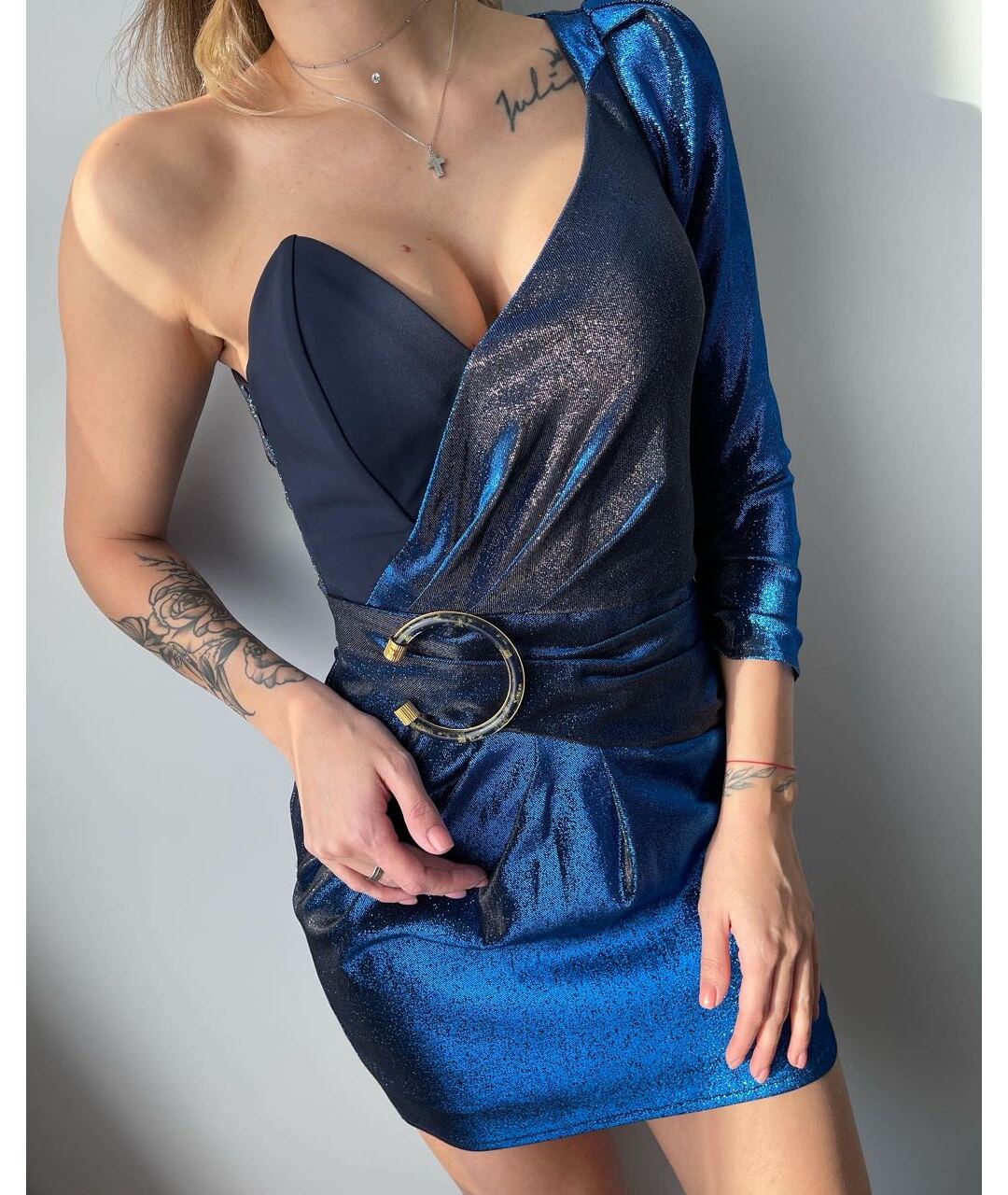ELISABETTA FRANCHI Синее вечернее платье, фото 6