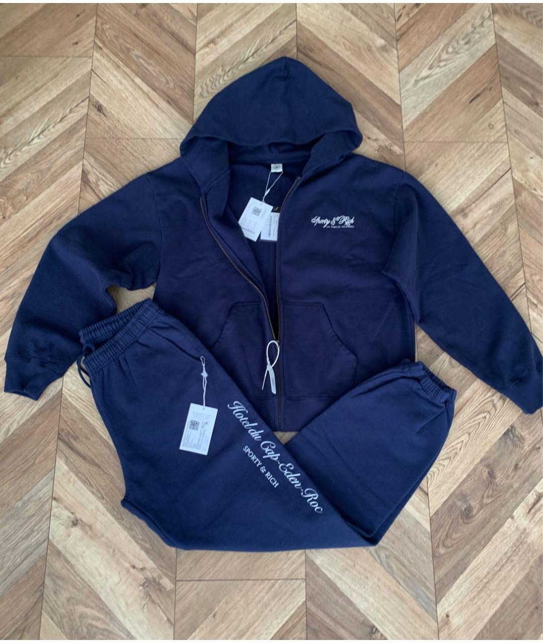 SPORTY AND RICH Темно-синий хлопковый спортивные костюмы, фото 4