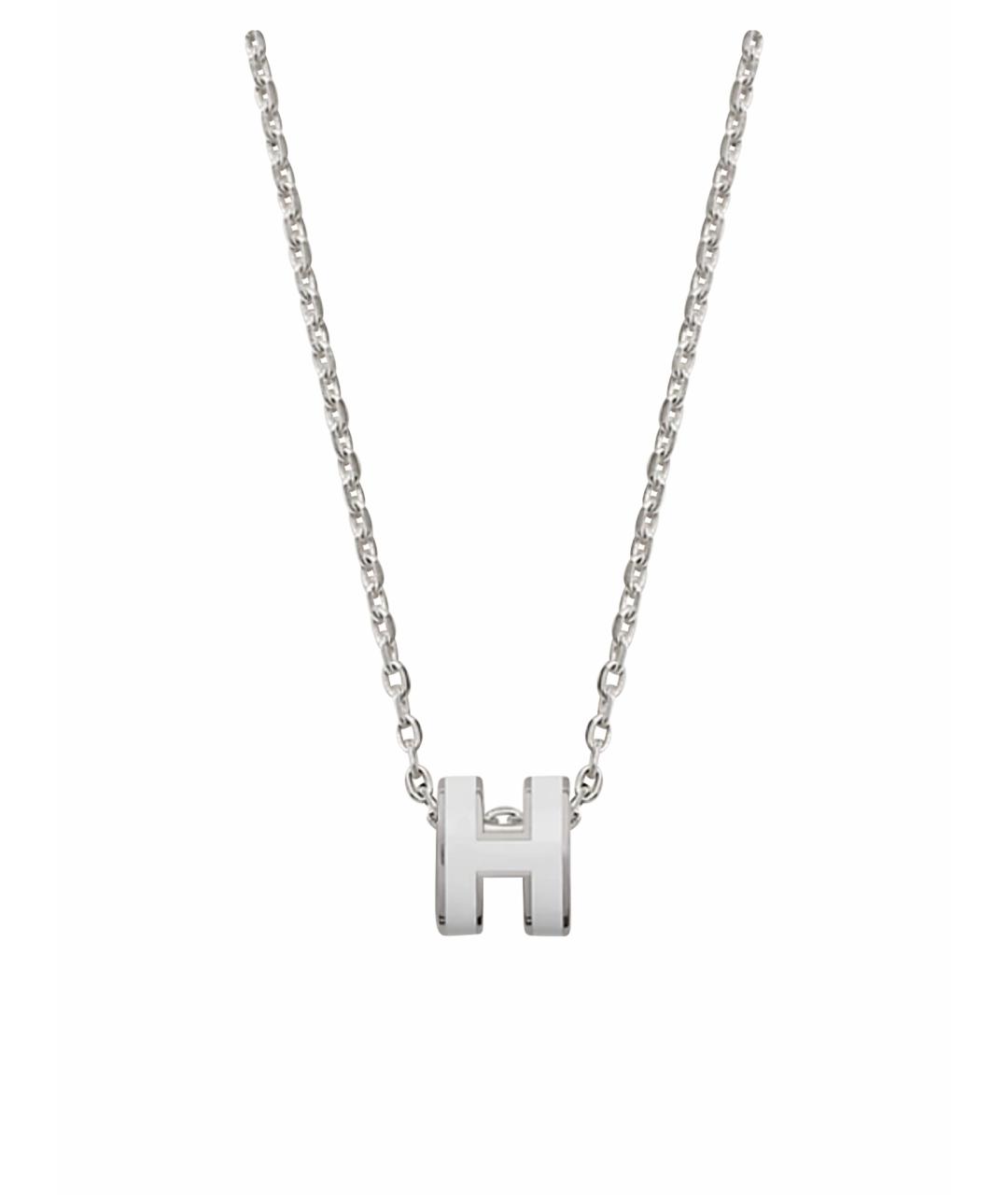 HERMES Белая латунная подвеска, фото 1