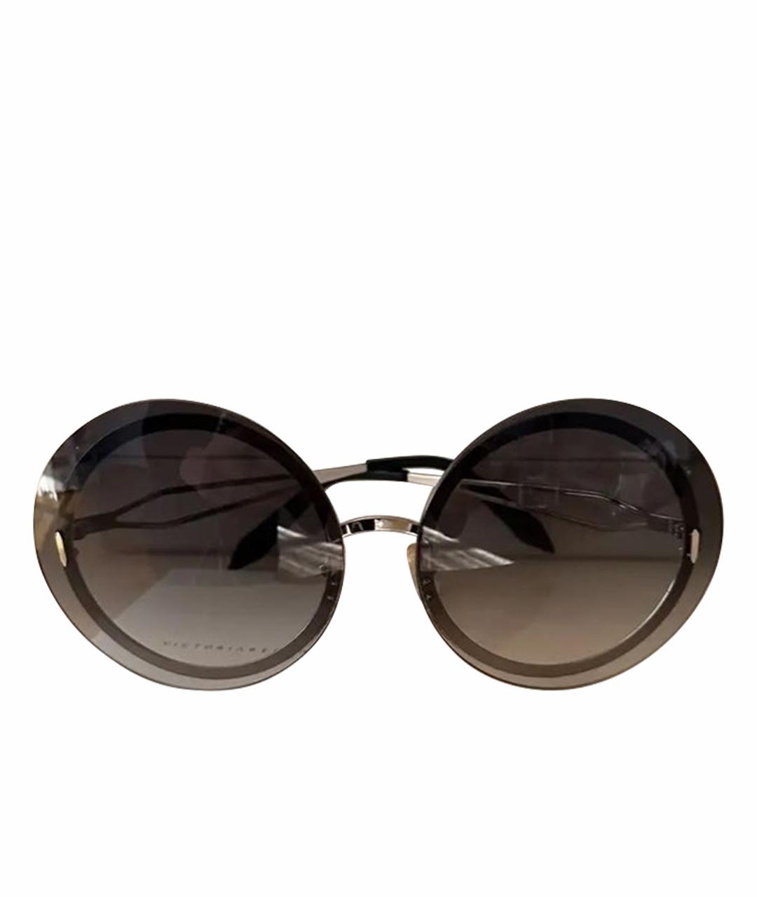 VICTORIA BECKHAM Черные металлические солнцезащитные очки, фото 1