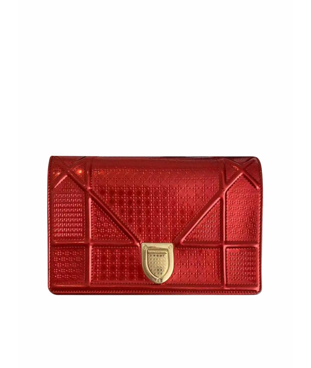 CHRISTIAN DIOR Красная кожаная сумка через плечо, фото 1