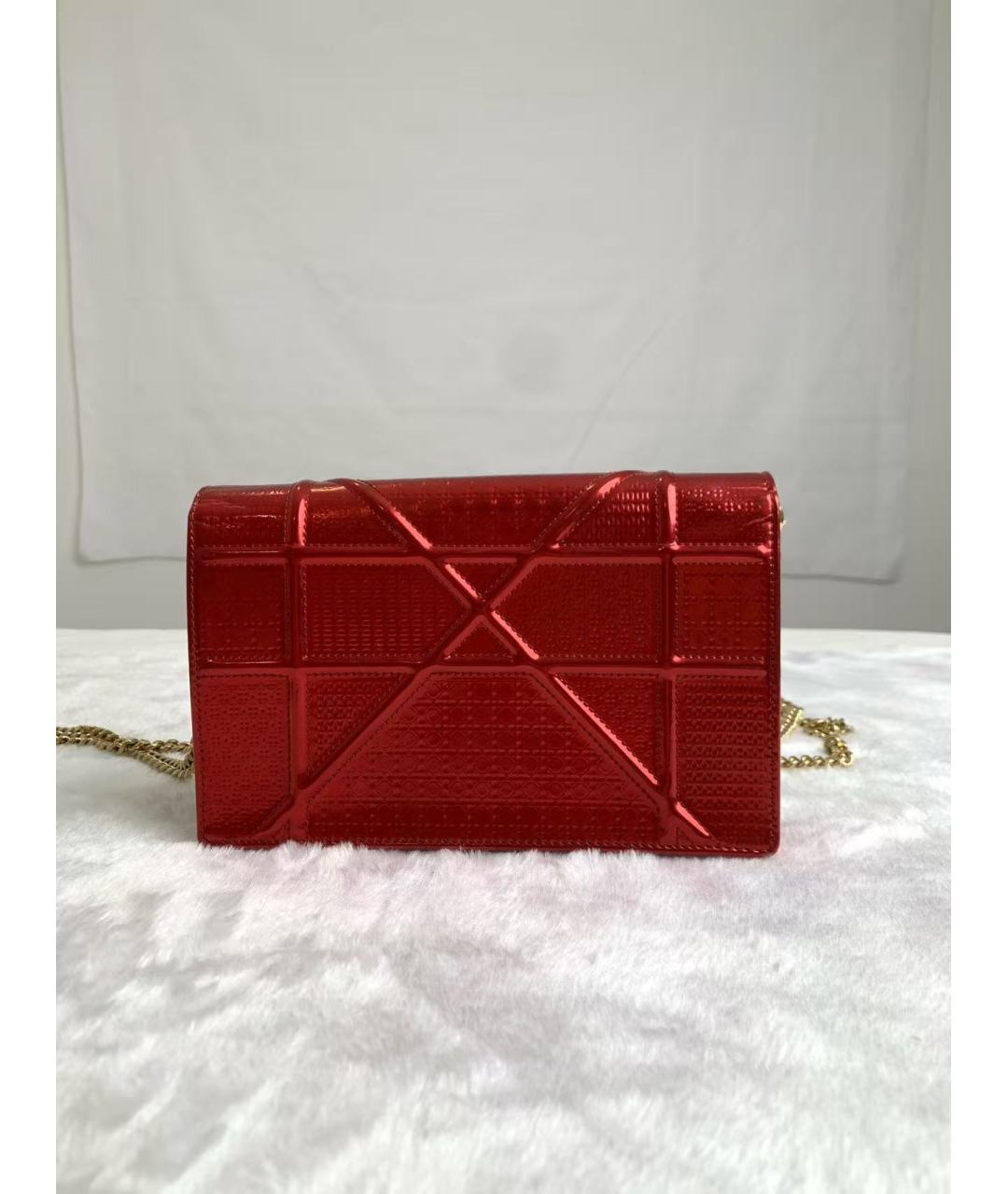 CHRISTIAN DIOR Красная кожаная сумка через плечо, фото 5