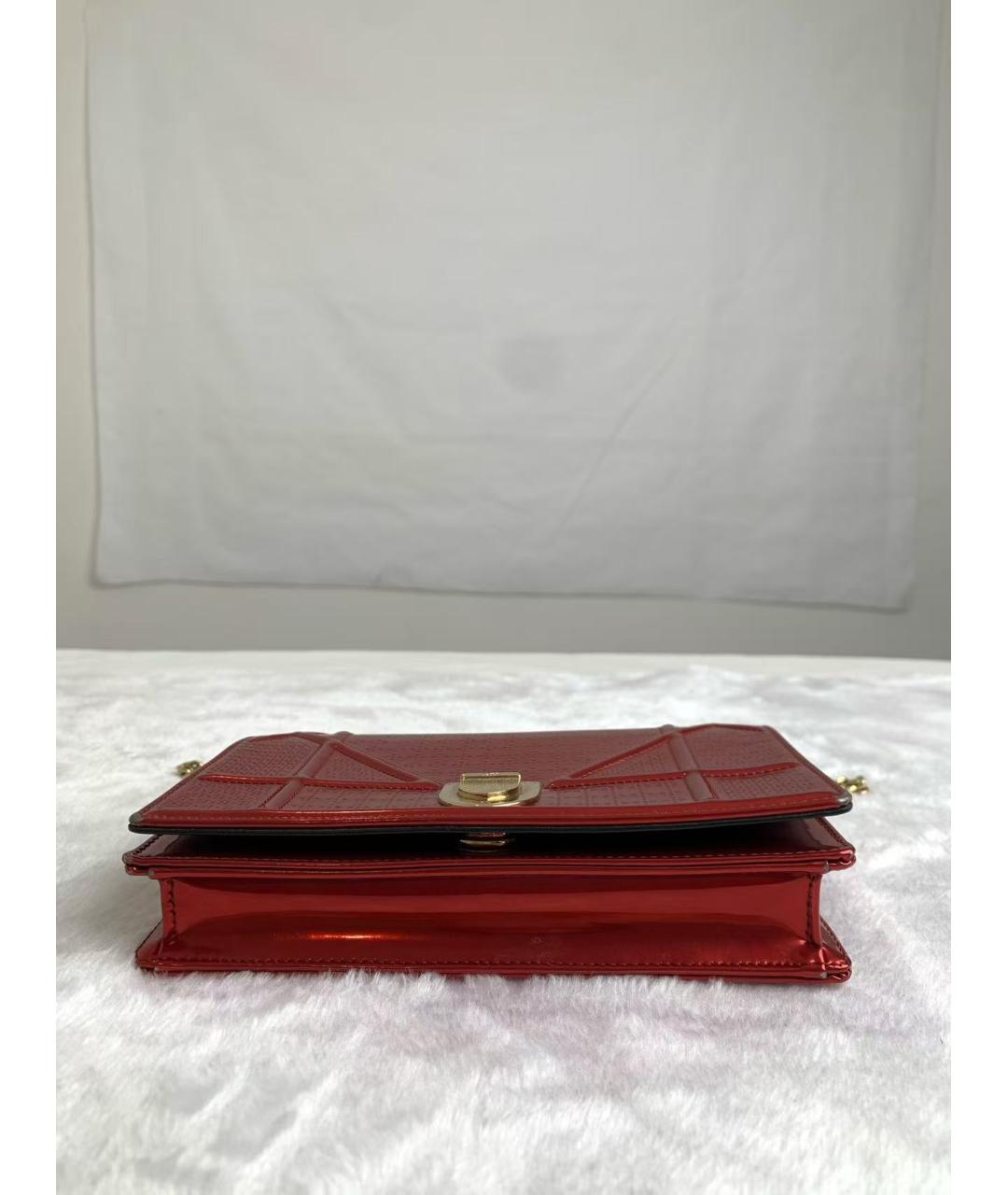 CHRISTIAN DIOR Красная кожаная сумка через плечо, фото 6