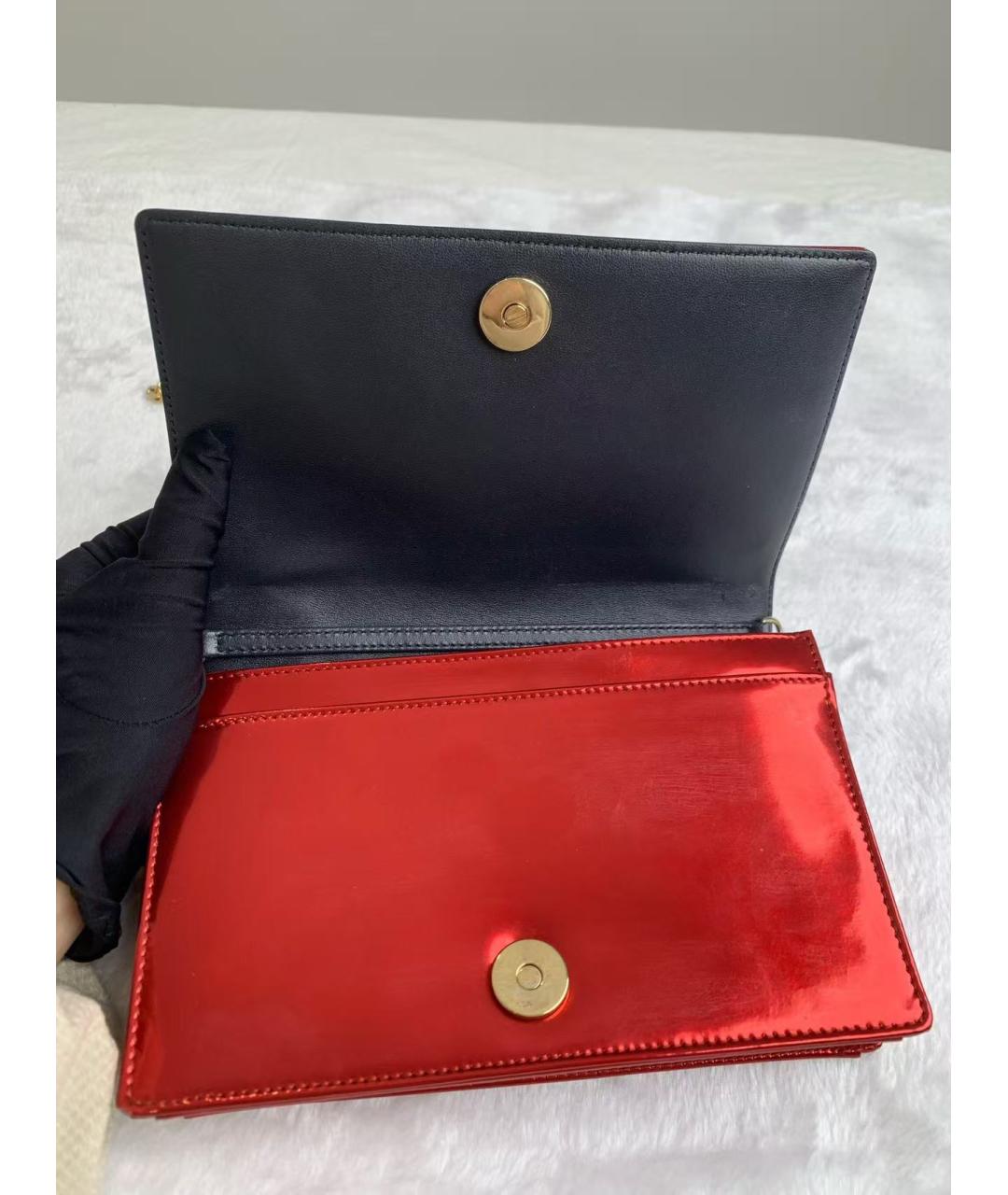 CHRISTIAN DIOR Красная кожаная сумка через плечо, фото 7