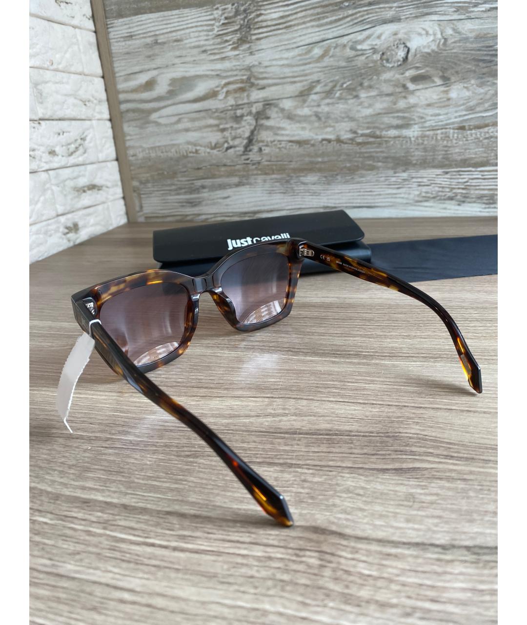 JUST CAVALLI Коричневые пластиковые солнцезащитные очки, фото 7