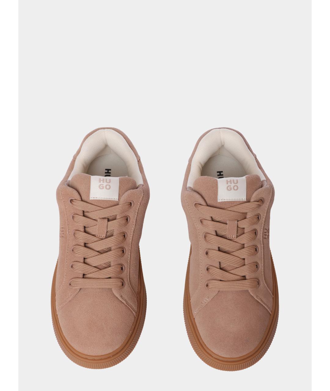 HUGO Бежевые замшевые кеды, фото 5