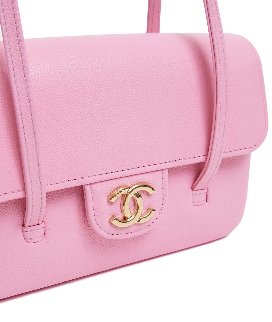 CHANEL Розовая кожаная сумка через плечо, фото 4