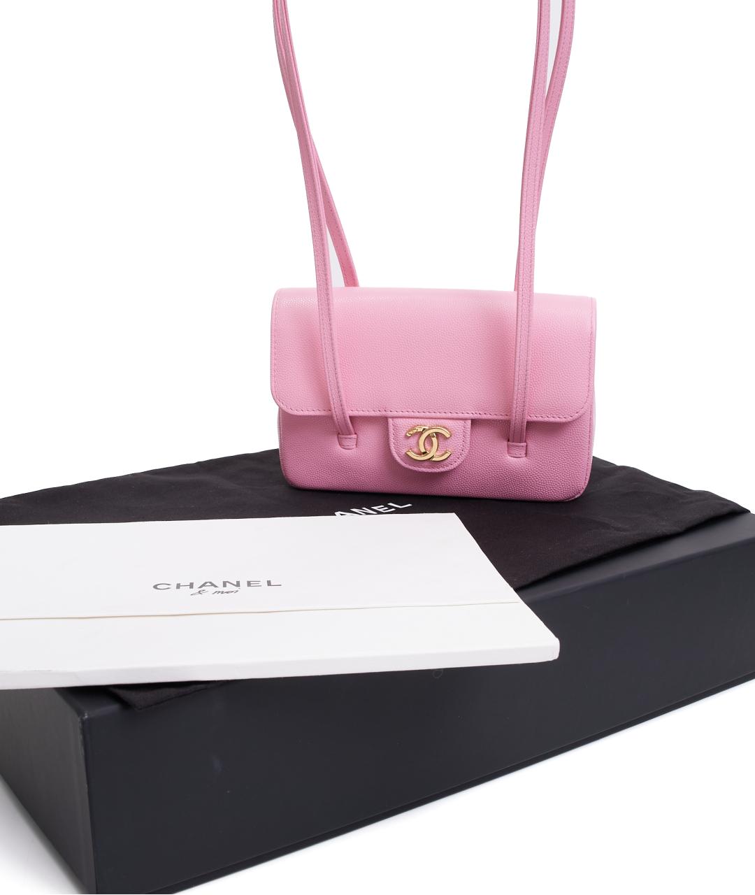 CHANEL Розовая кожаная сумка через плечо, фото 6